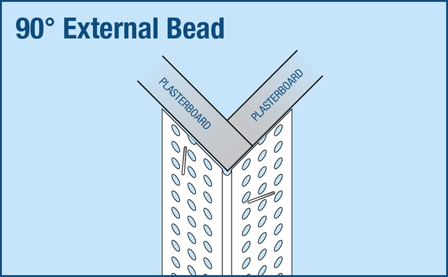 Trim-Tex 72-4008/72-4010 Corner Bead 90° 2.4m/3.0m 50 Pieces