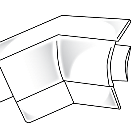 Trim - Tex 72 - 0912 Internal Corner Piece Bullnose Splayed 2 Way 19mm 72 - 0912