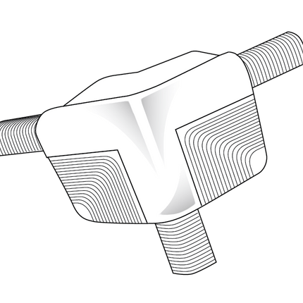 10mm Bullnose Splayed 3 Way Outside Corner Piece Trim - Tex