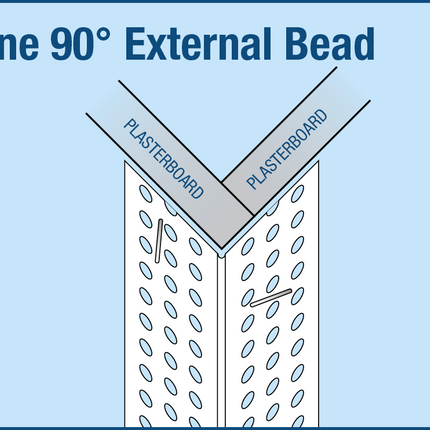 Trim-Tex 72-6010/72-6008 Slimline Corner Bead 90° 2.4m/3.0m 50 Piece