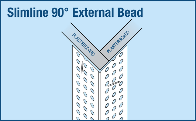 Trim-Tex 72-6010/72-6008 Slimline Corner Bead 90° 2.4m/3.0m 50 Piece