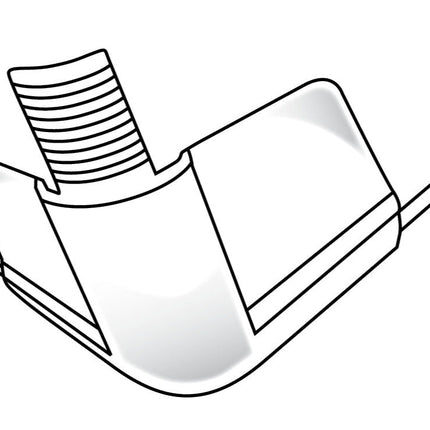 Trim - Tex 72 - 0904 External Corner Piece Bullnose 90º 3 Way 19mm 72 - 0904