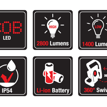 Wallboard 30W 2800 Lumens LED Rechargeable Flood Light 905230